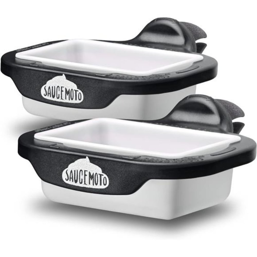Dip Clip | An in-car sauce holder for ketchup and dipping sauces (2 Pack, Black)